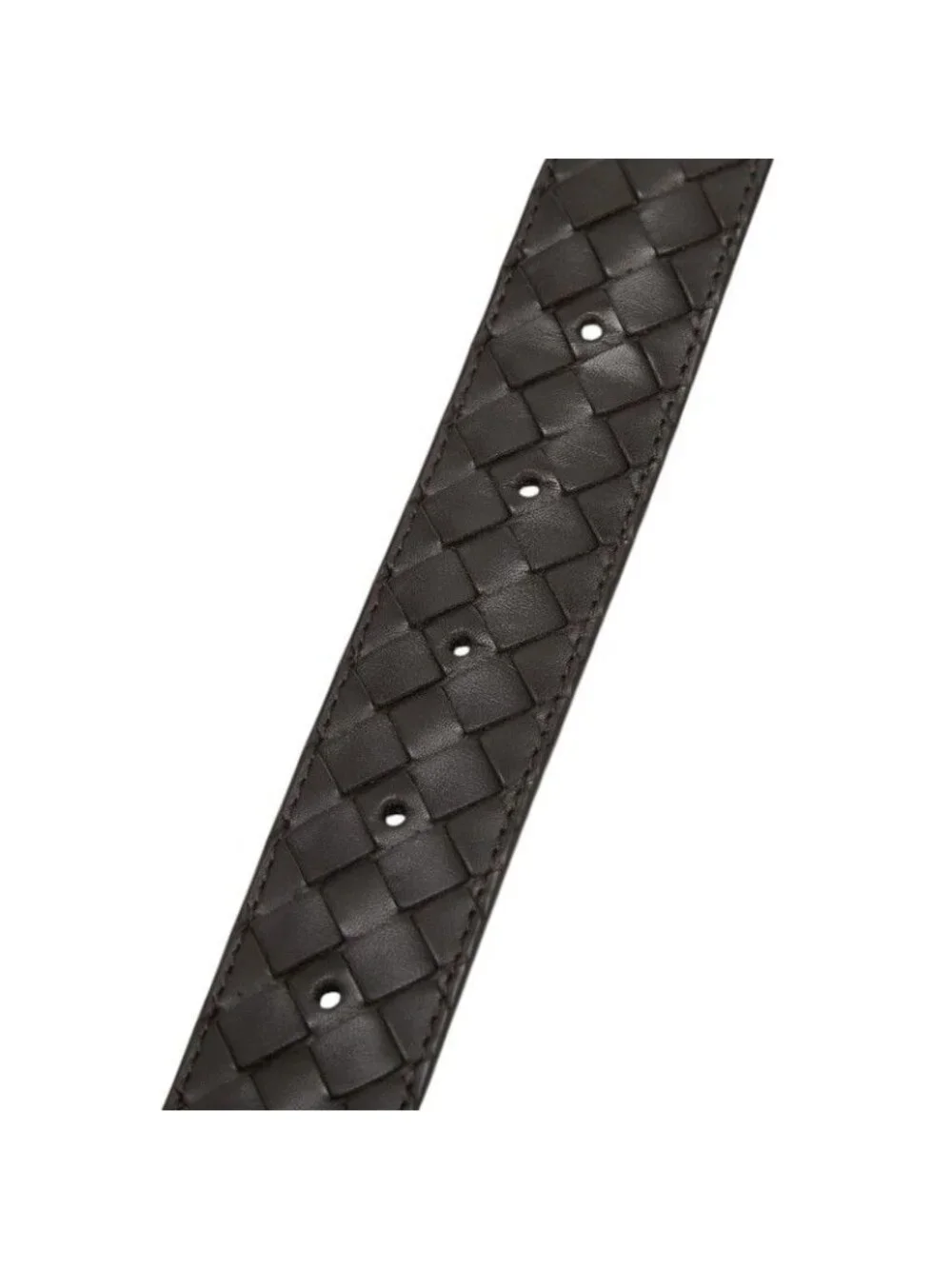 Bottega Veneta Intrecciato Belt 85 Dark Brown Leather